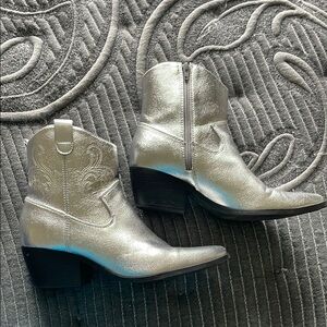 Old Navy Silver Ankle Boots